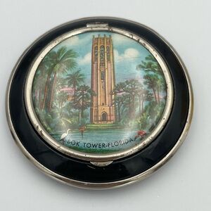 Souvenir Bok Tower Florida Powder Compact Black Empty